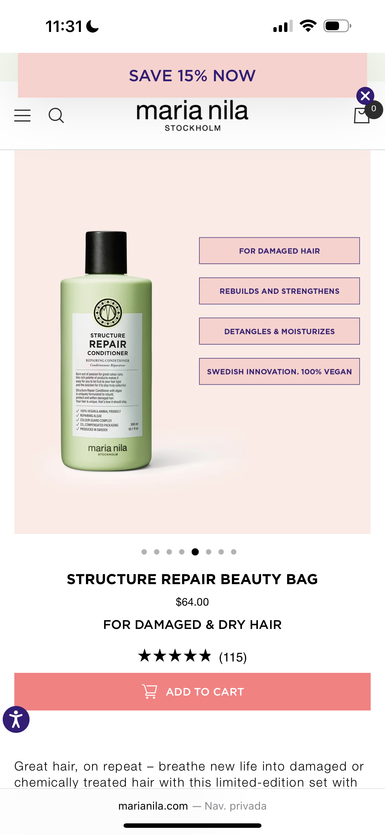 Maria Nila Beauty Bag struc/Repair