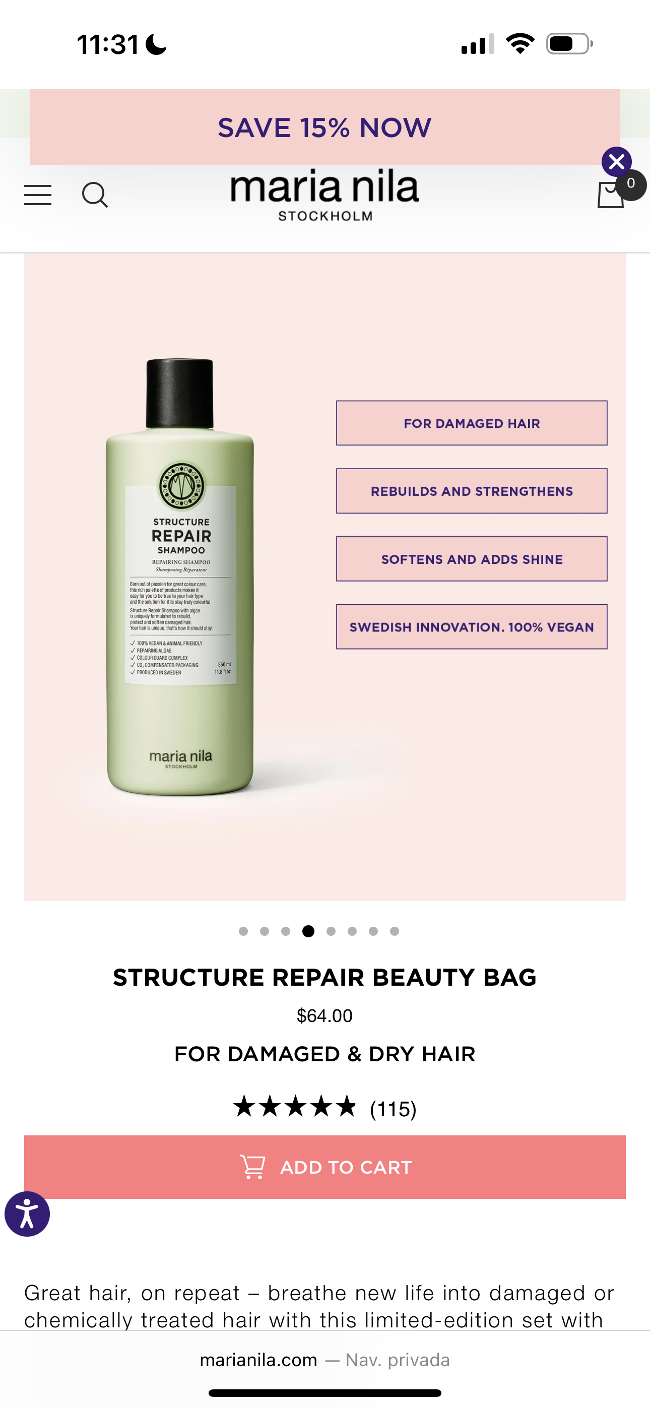 Maria Nila Beauty Bag struc/Repair