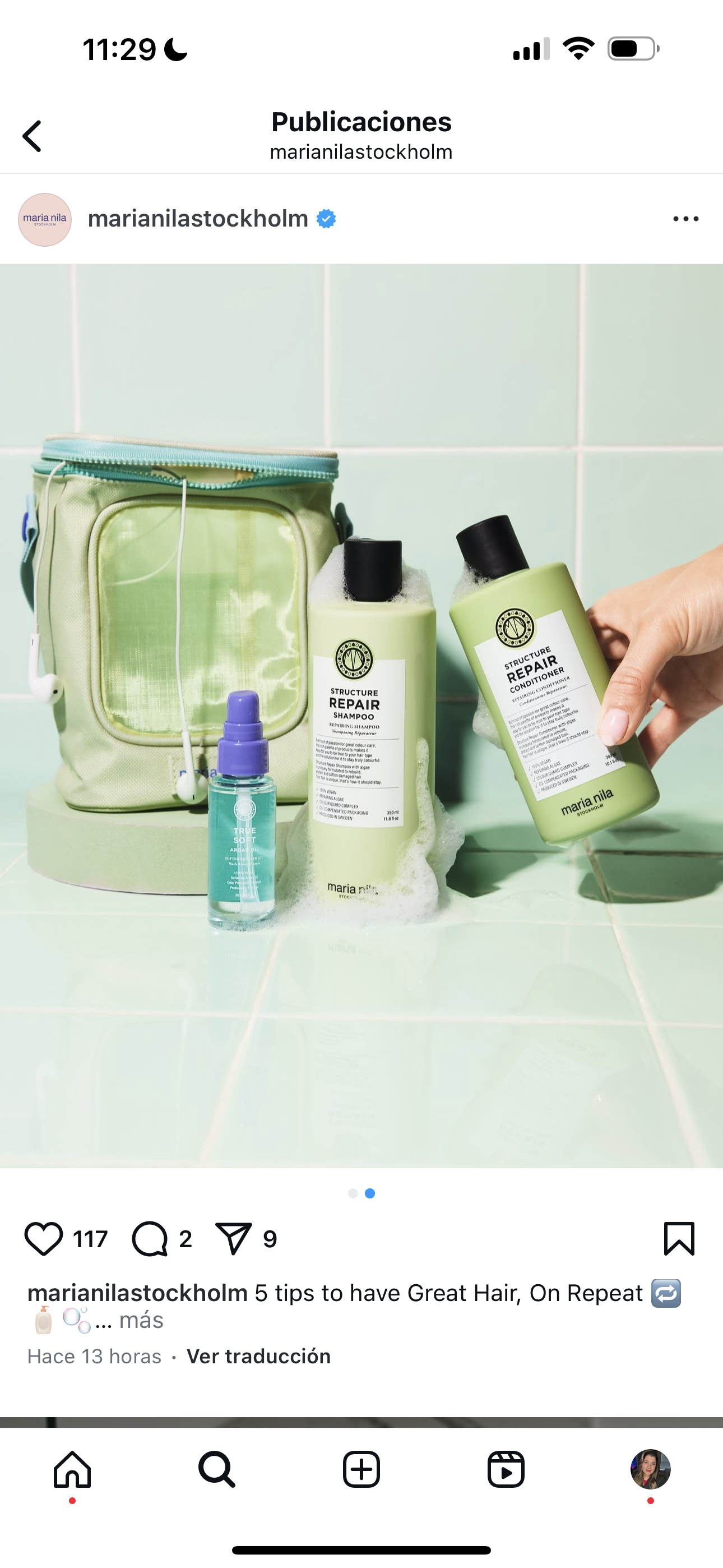 Maria Nila Beauty Bag struc/Repair