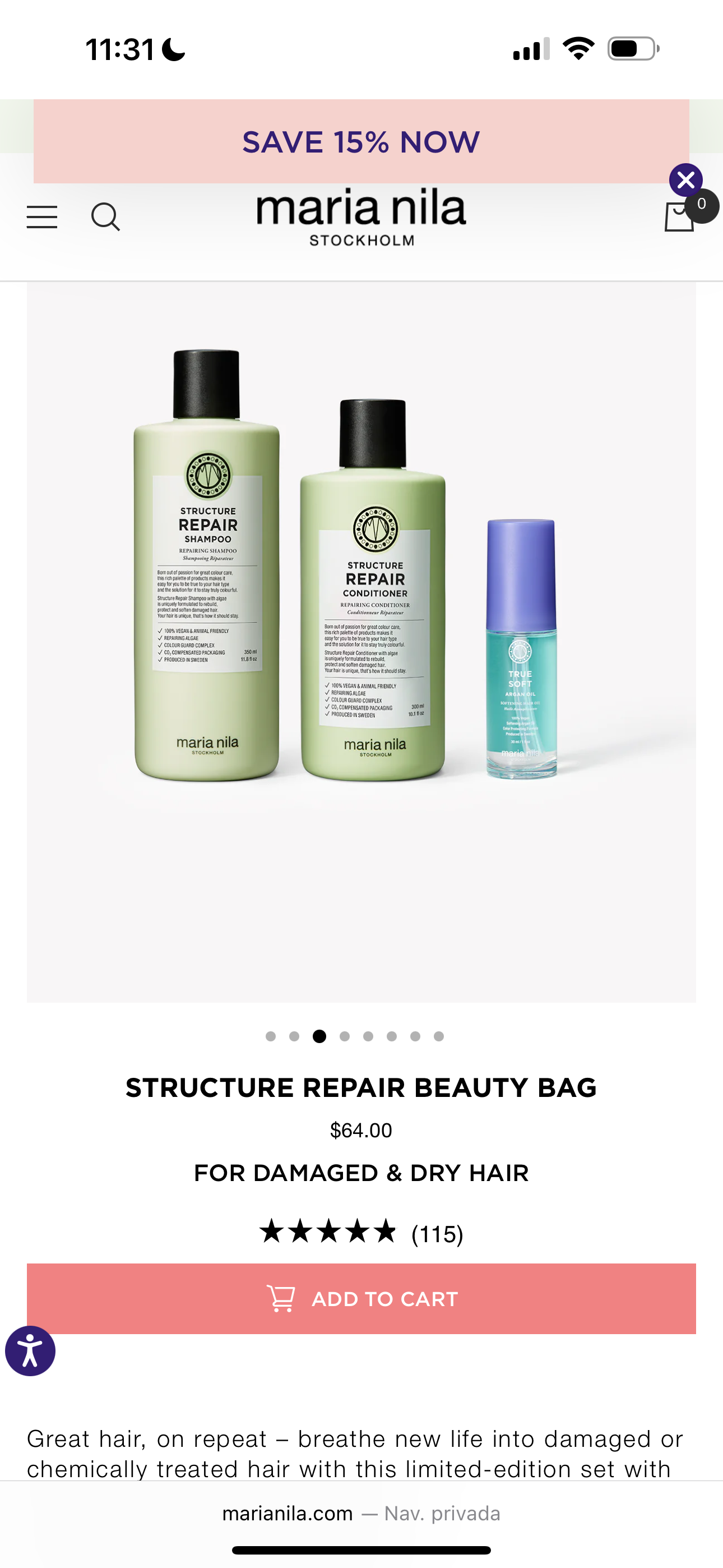 Maria Nila Beauty Bag struc/Repair