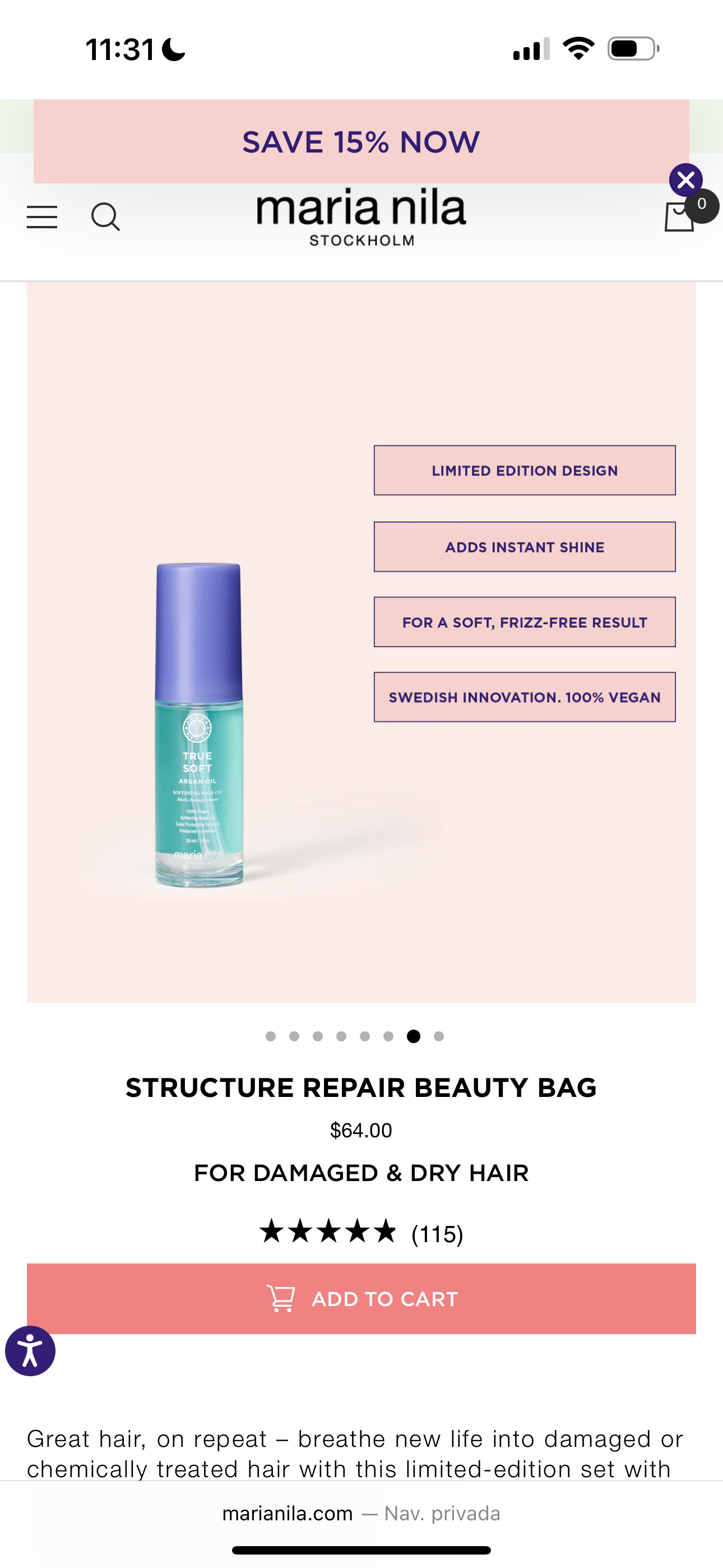 Maria Nila Beauty Bag struc/Repair
